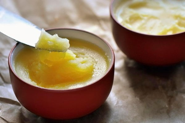 Ghee butter in a small ceramic bowls