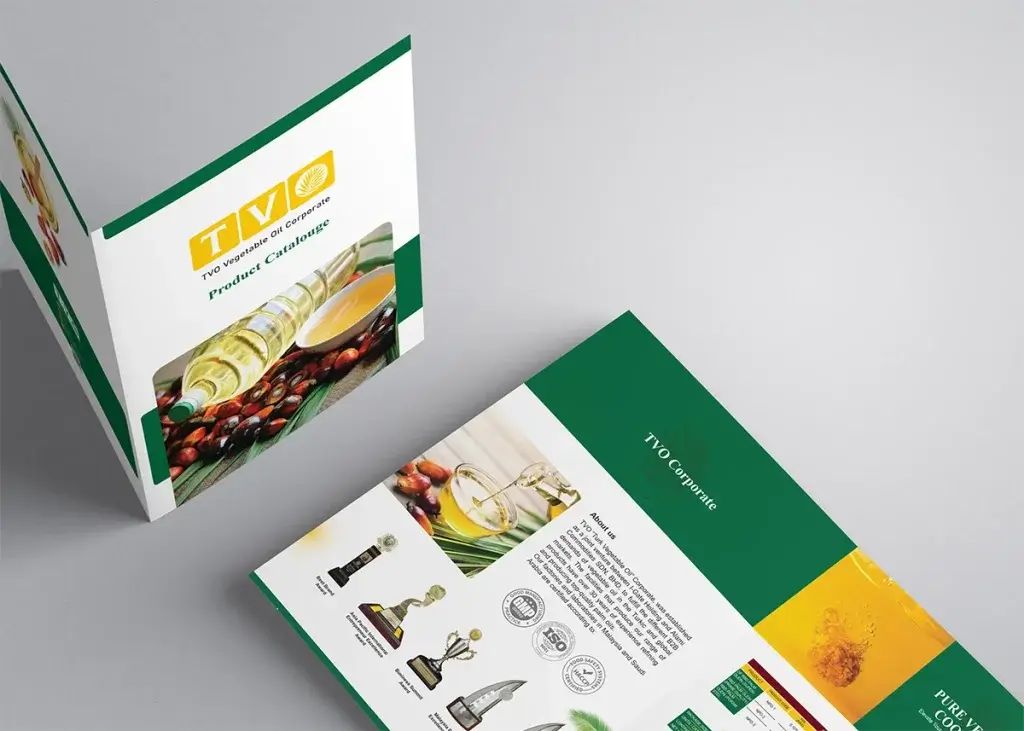 TVO Vegetable Oil Catalog mockup gri background